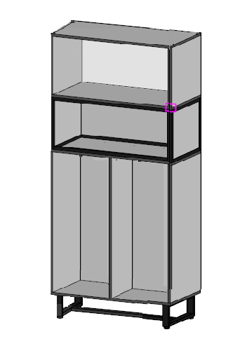 Шафа з двома вертикальними нішами 740х400х1840 мм МЕБЛІ ТЕХНОСТИЛЬ